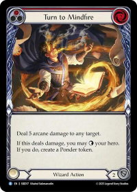 Turn to Mindfire (Red) - Silver Age Chapter 3 #SBZ017 - Rare Flesh and Blood Trading Card