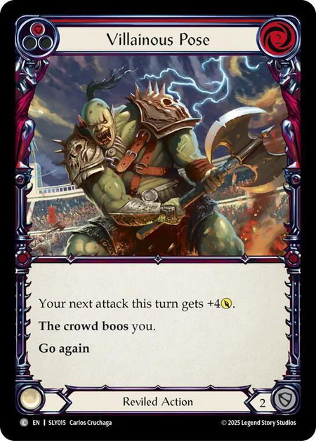 Villainous Pose (Red) trading card from Silver Age Chapter 3 Villainous Pose (Red) - Silver Age Chapter 3 Flesh and Blood trading card
