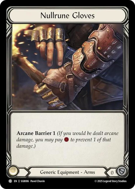 Nullrune Gloves trading card from Silver Age Chapter 3 Nullrune Gloves - Silver Age Chapter 3 Flesh and Blood trading card