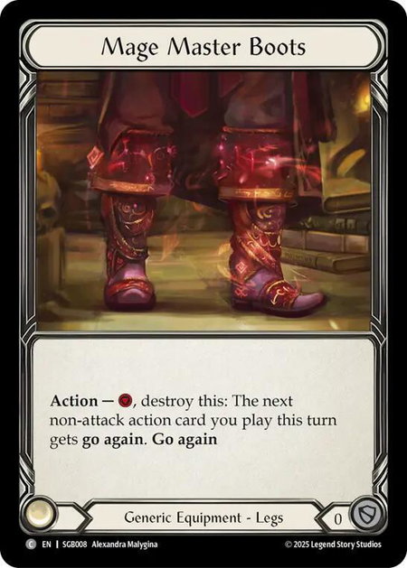 Mage Master Boots trading card from Silver Age Chapter 3 Mage Master Boots - Silver Age Chapter 3 Flesh and Blood trading card