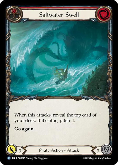 Saltwater Swell (Red) trading card from Silver Age Chapter 3 Saltwater Swell (Red) - Silver Age Chapter 3 Flesh and Blood trading card