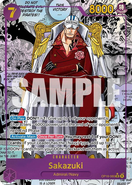 Sakazuki (Manga) trading card from The Time of Battle Sakazuki (Manga) - The Time of Battle One Piece trading card