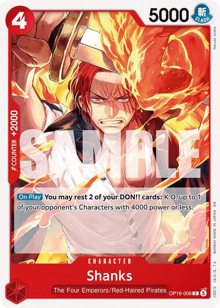 Shanks - The Time of Battle One Piece trading card