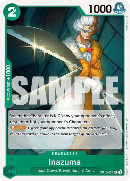 Inazuma trading card from The Time of Battle Inazuma - The Time of Battle One Piece trading card