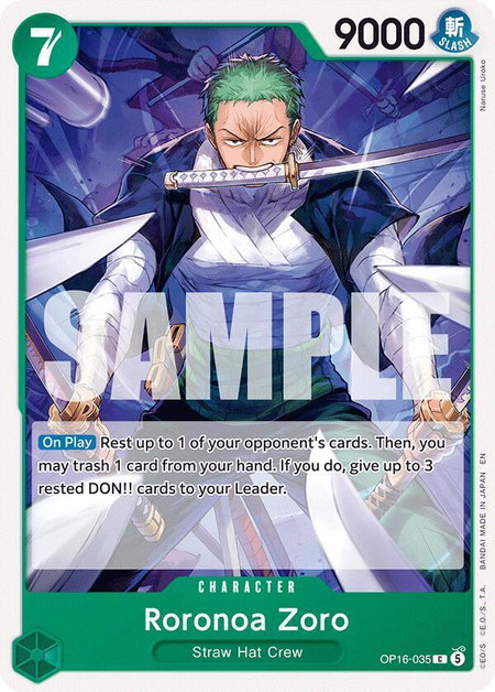 Roronoa Zoro (035) trading card from The Time of Battle Roronoa Zoro (035) - The Time of Battle One Piece trading card