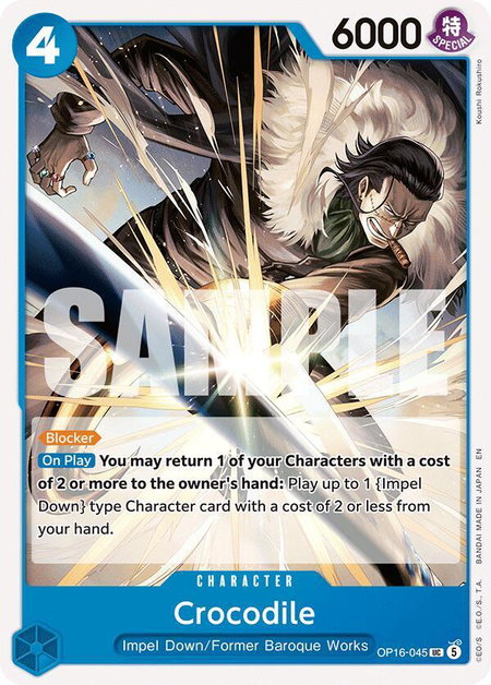 Crocodile trading card from The Time of Battle Crocodile - The Time of Battle One Piece trading card