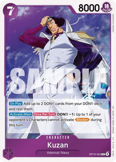 Kuzan trading card from The Time of Battle Kuzan - The Time of Battle One Piece trading card