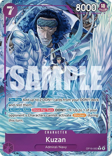 Kuzan (Alternate Art) trading card from The Time of Battle Kuzan (Alternate Art) - The Time of Battle One Piece trading card