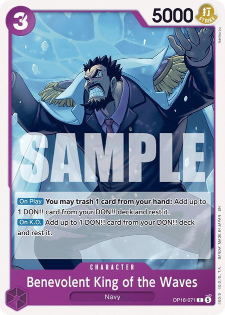 Benevolent King of the Waves trading card from The Time of Battle Benevolent King of the Waves - The Time of Battle One Piece trading card