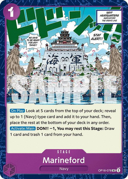 Marineford trading card from The Time of Battle Marineford - The Time of Battle One Piece trading card