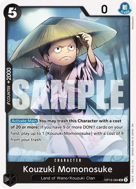 Kouzuki Momonosuke (084) trading card from The Time of Battle Kouzuki Momonosuke (084) - The Time of Battle One Piece trading card