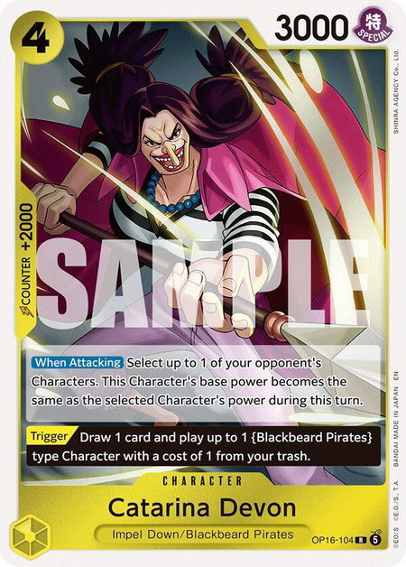 Catarina Devon trading card from The Time of Battle Catarina Devon - The Time of Battle One Piece trading card
