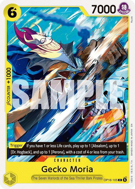 Gecko Moria trading card from The Time of Battle Gecko Moria - The Time of Battle One Piece trading card