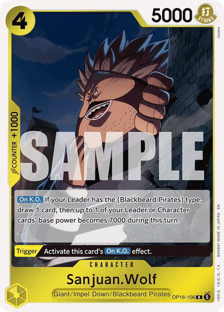 Sanjuan.Wolf trading card from The Time of Battle Sanjuan.Wolf - The Time of Battle One Piece trading card