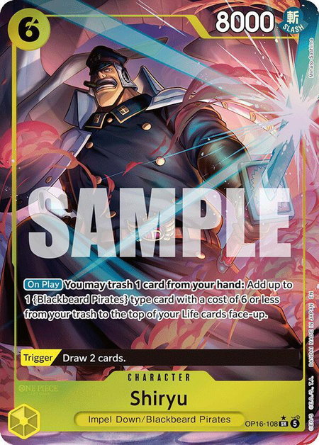 Shiryu (Full Art) trading card from The Time of Battle Shiryu (Full Art) - The Time of Battle One Piece trading card