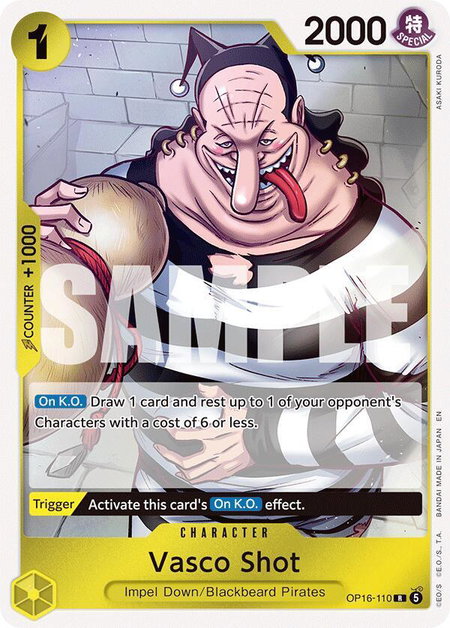 Vasco Shot trading card from The Time of Battle Vasco Shot - The Time of Battle One Piece trading card