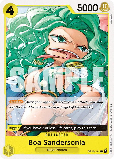Boa Sandersonia trading card from The Time of Battle Boa Sandersonia - The Time of Battle One Piece trading card