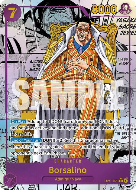 Borsalino (Manga) trading card from The Time of Battle Borsalino (Manga) - The Time of Battle One Piece trading card