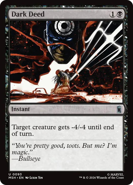 Dark Deed - Marvel Super Heroes Magic: The Gathering trading card