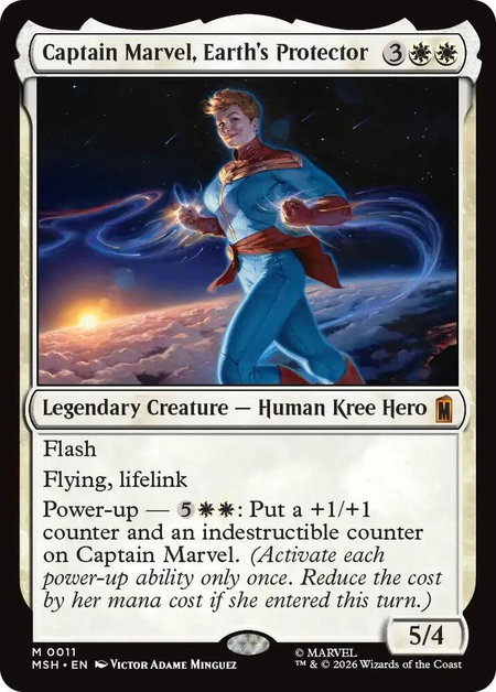Captain Marvel, Earth's Protector - Marvel Super Heroes Magic: The Gathering trading card