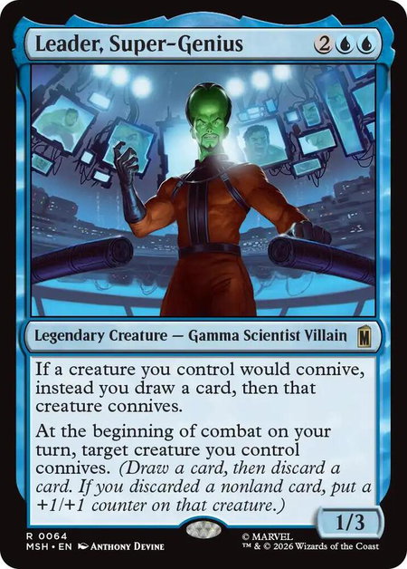 Leader, Super-Genius - Marvel Super Heroes Magic: The Gathering trading card