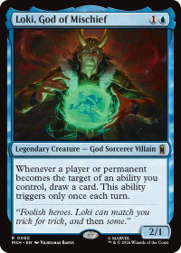 Loki, God of Mischief - Marvel Super Heroes (MSH) #65 - Rare Magic: The Gathering Trading Card