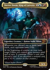 Doctor Doom, King of Latveria (Borderless) - Commander: Marvel Super Heroes (MSC) #6 - Mythic Rare Magic: The Gathering Trading Card