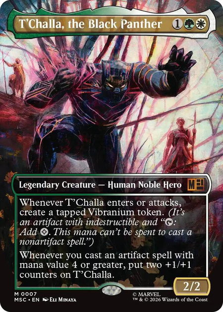T'Challa, the Black Panther (Borderless) - Commander: Marvel Super Heroes Magic: The Gathering trading card