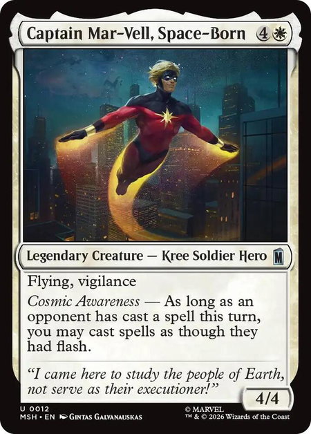 Captain Mar-Vell, Space-Born - Marvel Super Heroes Magic: The Gathering trading card