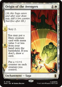 Origin of the Avengers - Marvel Super Heroes (MSH) #28 - Rare Magic: The Gathering Trading Card
