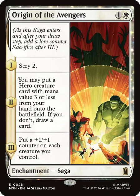 Origin of the Avengers - Marvel Super Heroes Magic: The Gathering trading card