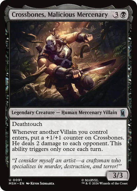 Crossbones, Malicious Mercenary - Marvel Super Heroes Magic: The Gathering trading card