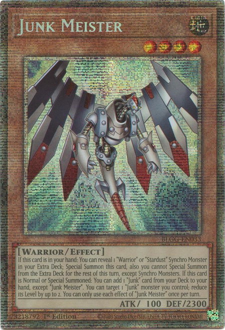 Junk Meister (Starlight Rare) trading card from Battles of Legend: Glorious Gallery Junk Meister (Starlight Rare) - Battles of Legend: Glorious Gallery YuGiOh trading card