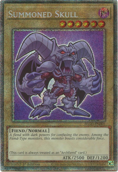 Summoned Skull (Starlight Rare) trading card from Battles of Legend: Glorious Gallery Summoned Skull (Starlight Rare) - Battles of Legend: Glorious Gallery YuGiOh trading card