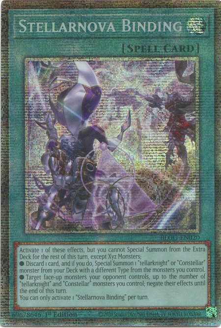 Stellarnova Binding (Starlight Rare) trading card from Battles of Legend: Glorious Gallery Stellarnova Binding (Starlight Rare) - Battles of Legend: Glorious Gallery YuGiOh trading card