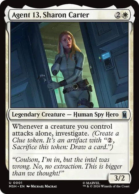 Agent 13, Sharon Carter - Marvel Super Heroes Magic: The Gathering trading card