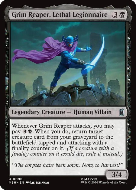 Grim Reaper, Lethal Legionnaire - Marvel Super Heroes Magic: The Gathering trading card