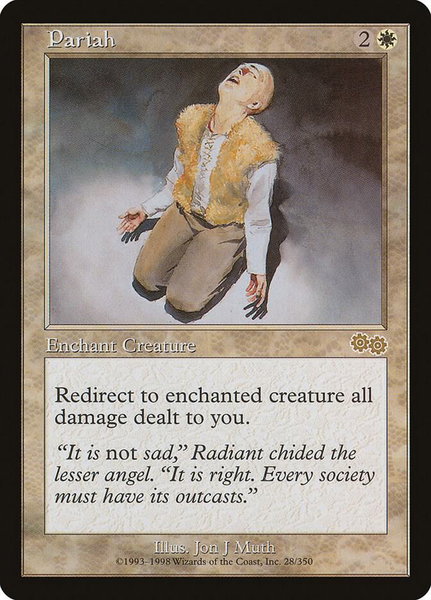 Pariah trading card from Urza's Saga Pariah - Urza's Saga Magic: The Gathering trading card