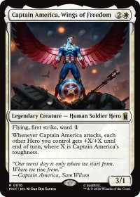Captain America, Wings of Freedom - Marvel Super Heroes (MSH) #10 - Rare Magic: The Gathering Trading Card