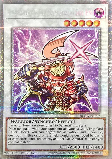 Legendary Six Samurai - Shi En (Starlight Rare) trading card from Battles of Legend: Glorious Gallery Legendary Six Samurai - Shi En (Starlight Rare) - Battles of Legend: Glorious Gallery YuGiOh trading card