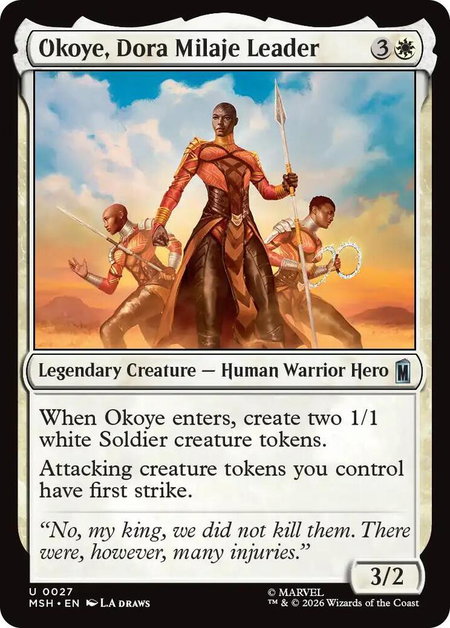 Okoye, Dora Milaje Leader - Marvel Super Heroes Magic: The Gathering trading card