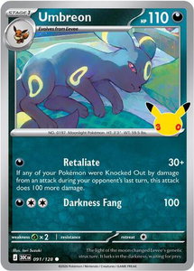 Umbreon - ME: 30th Celebration (30C) #091/128 - Common Pokémon Trading Card
