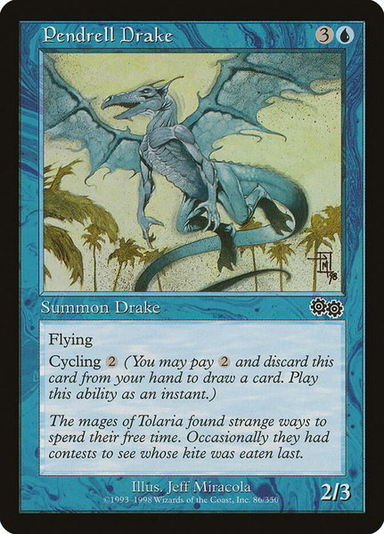 Pendrell Drake trading card from Urza's Saga Pendrell Drake - Urza's Saga Magic: The Gathering trading card