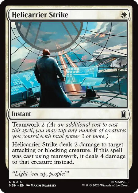 Helicarrier Strike - Marvel Super Heroes Magic: The Gathering trading card