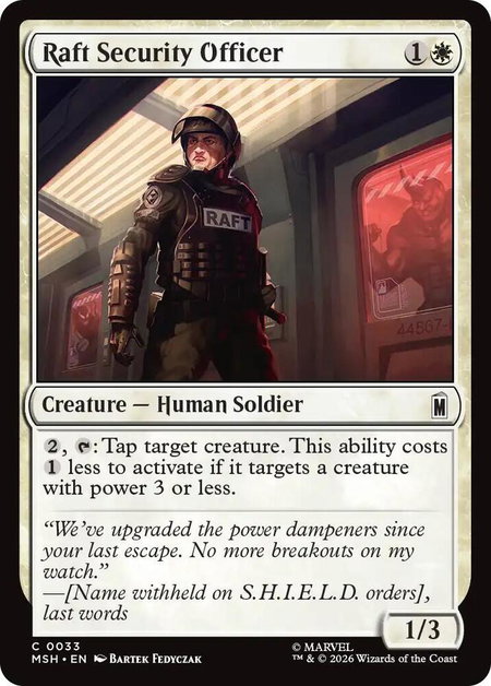 Raft Security Officer - Marvel Super Heroes Magic: The Gathering trading card