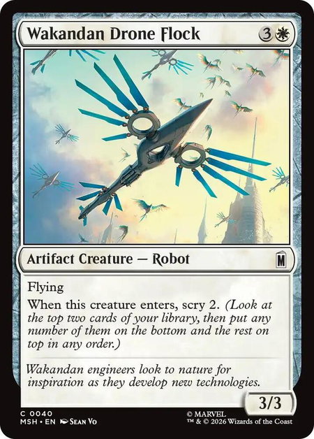 Wakandan Drone Flock - Marvel Super Heroes Magic: The Gathering trading card