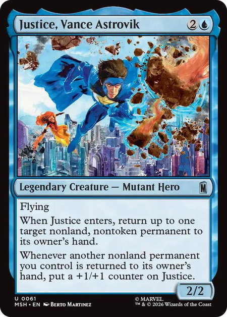 Justice, Vance Astrovik - Marvel Super Heroes Magic: The Gathering trading card