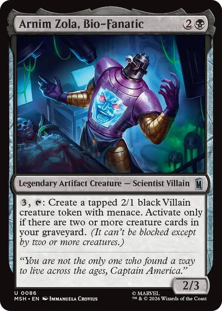 Arnim Zola, Bio-Fanatic - Marvel Super Heroes Magic: The Gathering trading card