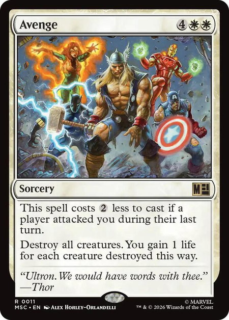 Avenge - Commander: Marvel Super Heroes Magic: The Gathering trading card
