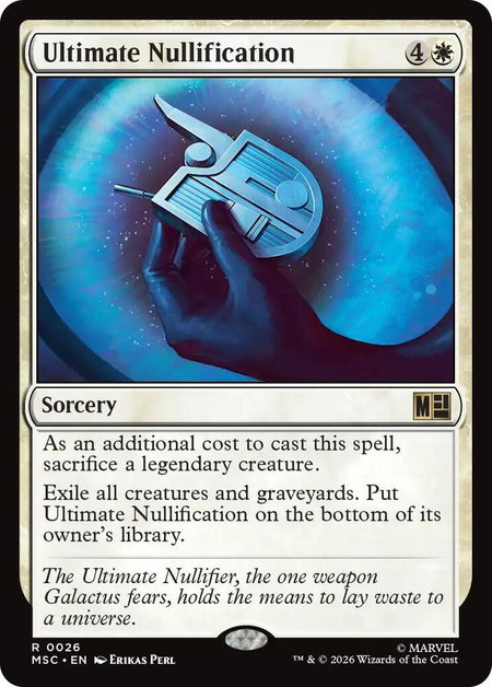 Ultimate Nullification - Commander: Marvel Super Heroes Magic: The Gathering trading card